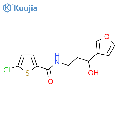 5-chloro-N-3-(furan-3-yl)-3-hydroxypropylthiophene-2-carboxamide structure
