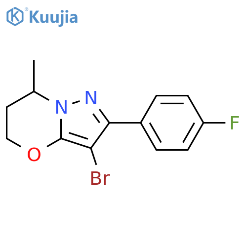 3-bromo-2-(4-fluorophenyl)-7-methyl-6,7-dihydro-5H-pyrazolo[5,1-b][1,3]oxazine structure