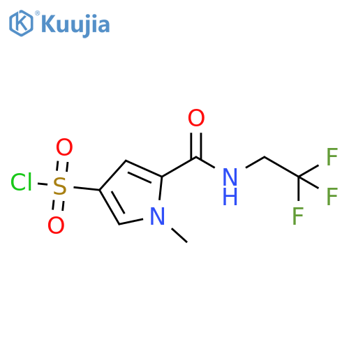 1-methyl-5-(2,2,2-trifluoroethyl)carbamoyl-1H-pyrrole-3-sulfonyl chloride structure