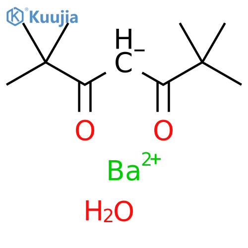 3,5-Heptanedione, 2,2,6,6-tetramethyl-, ion(1-), barium, monohydrate (9CI) structure