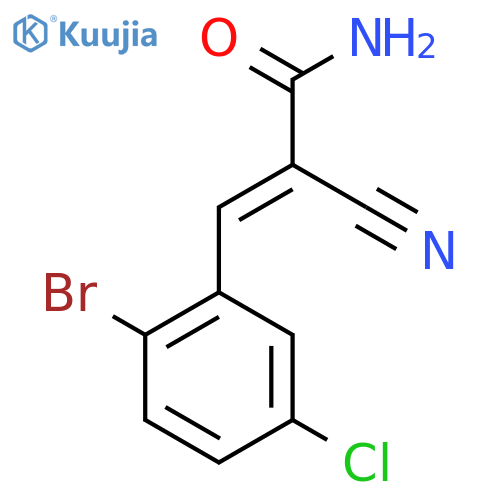 3-(2-bromo-5-chlorophenyl)-2-cyanoprop-2-enamide structure