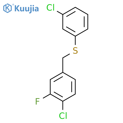 (4-Chloro-3-fluorobenzyl)(3-chlorophenyl)sulfane structure