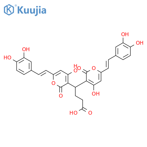 4,4-bis(6-((E)-3,4-dihydroxystyryl)-4-hydroxy-2-oxo-2H-pyran-3-yl)-butanoic acid structure
