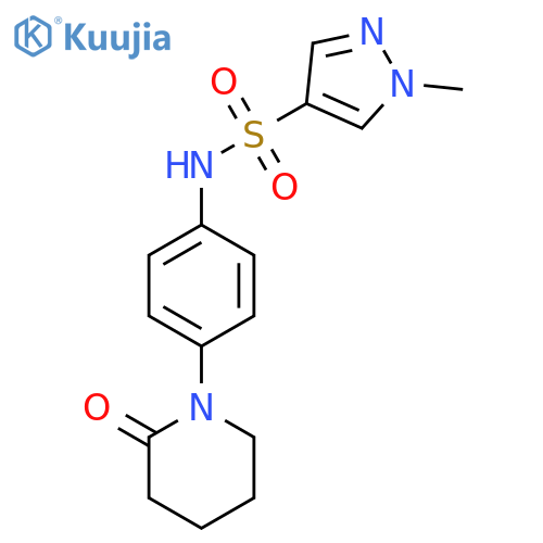 1-methyl-N-[4-(2-oxopiperidin-1-yl)phenyl]-1H-pyrazole-4-sulfonamide structure