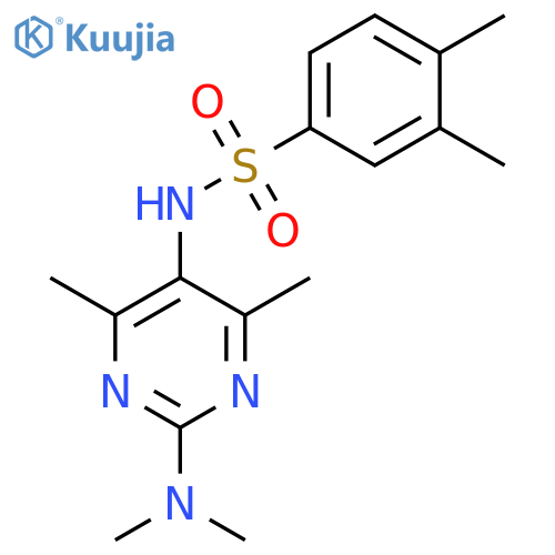 N-2-(dimethylamino)-4,6-dimethylpyrimidin-5-yl-3,4-dimethylbenzene-1-sulfonamide structure