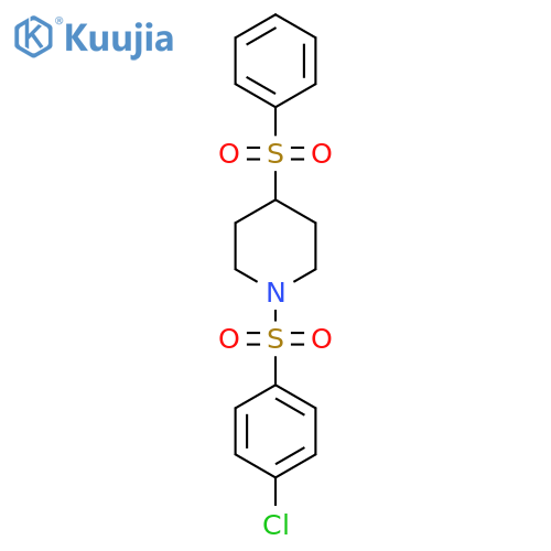 4-(benzenesulfonyl)-1-(4-chlorobenzenesulfonyl)piperidine structure