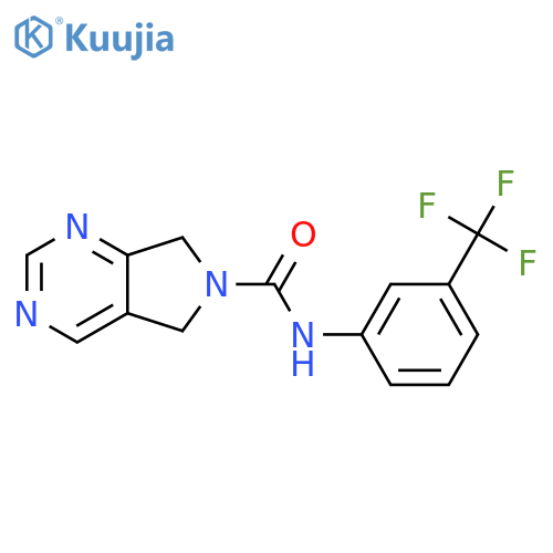 N-3-(trifluoromethyl)phenyl-5H,6H,7H-pyrrolo3,4-dpyrimidine-6-carboxamide structure