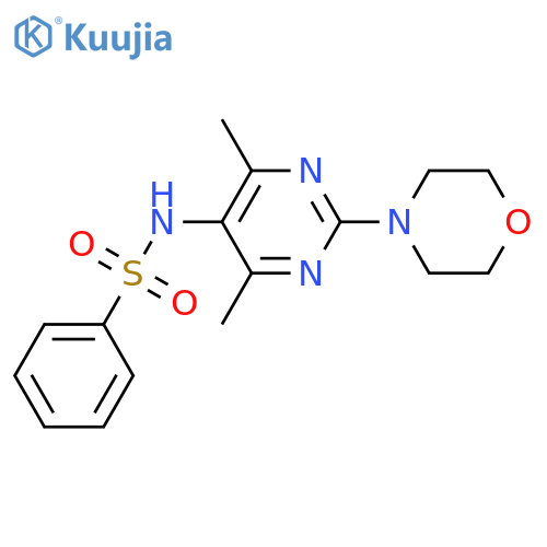 N-[4,6-dimethyl-2-(morpholin-4-yl)pyrimidin-5-yl]benzenesulfonamide structure