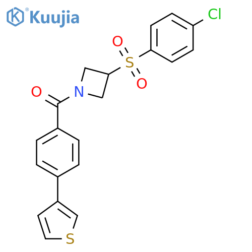 3-(4-chlorobenzenesulfonyl)-1-4-(thiophen-3-yl)benzoylazetidine structure
