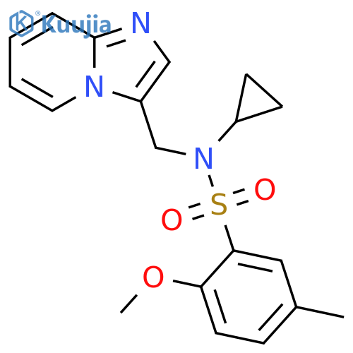N-cyclopropyl-N-({imidazo[1,2-a]pyridin-3-yl}methyl)-2-methoxy-5-methylbenzene-1-sulfonamide structure