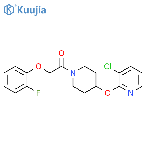 1-{4-[(3-chloropyridin-2-yl)oxy]piperidin-1-yl}-2-(2-fluorophenoxy)ethan-1-one structure