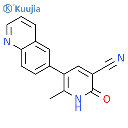 3-Pyridinecarbonitrile,1,2-dihydro-6-methyl-2-oxo-5-(6-quinolinyl)- structure