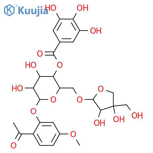 Ethanone,1-[2-[[6-O-D-apio-b-D-furanosyl-4-O-(3,4,5-trihydroxybenzoyl)-b-D-glucopyranosyl]oxy]-4-methoxyphenyl]- structure