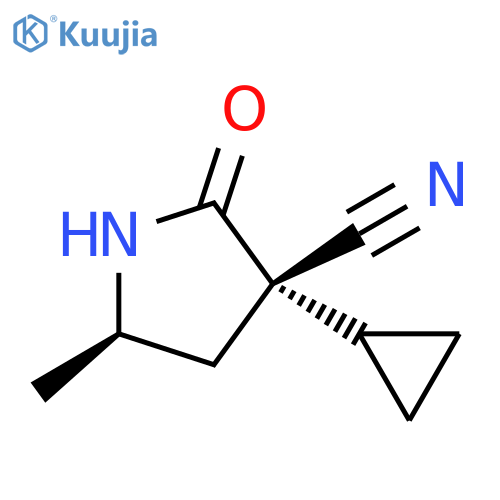 3-Pyrrolidinecarbonitrile, 3-cyclopropyl-5-methyl-2-oxo-, (3S,5R)- structure
