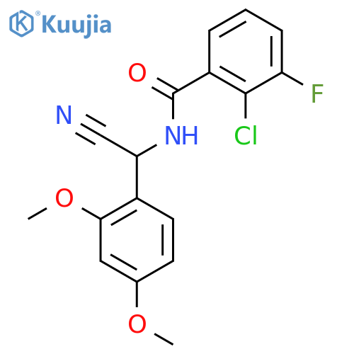 2-Chloro-N-[cyano(2,4-dimethoxyphenyl)methyl]-3-fluorobenzamide structure