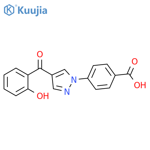 4-[4-(2-hydroxybenzoyl)-1H-pyrazol-1-yl]benzoic acid structure