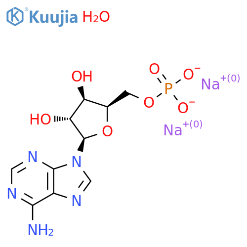 Disodium;[(2R,3R,4R,5R)-5-(6-aminopurin-9-yl)-3,4-dihydroxyoxolan-2-yl]methyl phosphate;hydrate structure