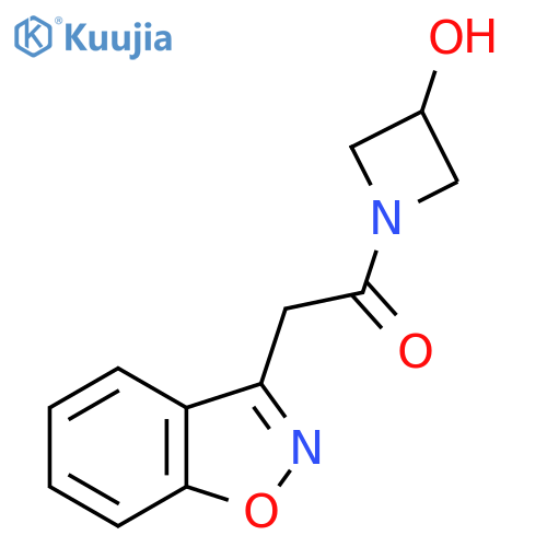 2-(1,2-Benzoxazol-3-yl)-1-(3-hydroxyazetidin-1-yl)ethan-1-one structure