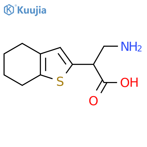 3-amino-2-(4,5,6,7-tetrahydro-1-benzothiophen-2-yl)propanoic acid structure
