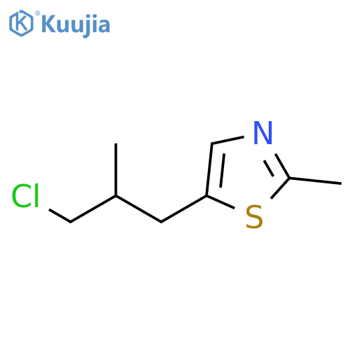 Thiazole, 5-(3-chloro-2-methylpropyl)-2-methyl- structure