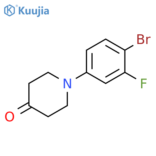 1-(4-broMo-3-fluorophenyl)piperidin-4-one structure