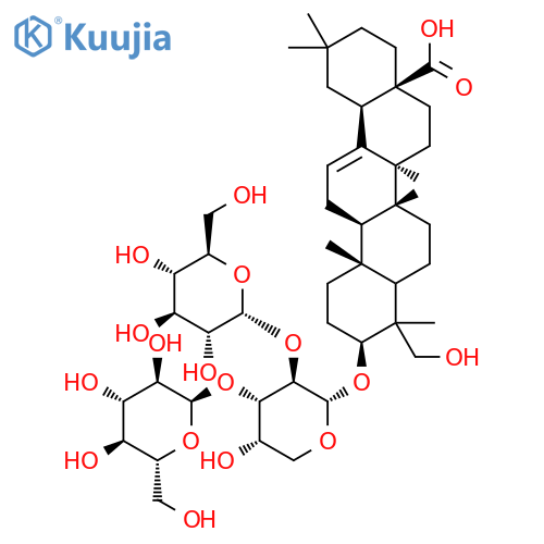 Olean-12-en-28-oicacid, 3-[(O-b-D-glucopyranosyl-(1&reg;2)-O-b-D-glucopyranosyl-(1&reg;4)-a-L-arabinopyranosyl)oxy]-23-hydroxy-, (3b,4a)- (9CI) structure