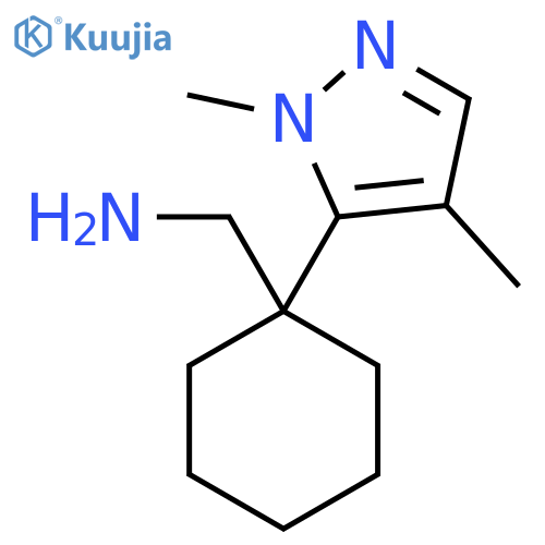 1-(1,4-dimethyl-1H-pyrazol-5-yl)cyclohexylmethanamine structure
