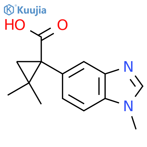 2,2-dimethyl-1-(1-methyl-1H-1,3-benzodiazol-5-yl)cyclopropane-1-carboxylic acid structure