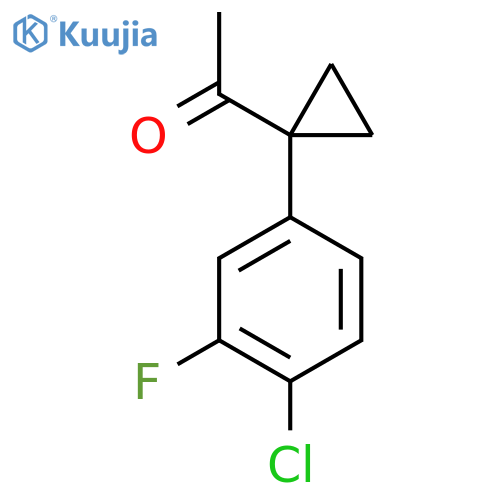 1-1-(4-chloro-3-fluorophenyl)cyclopropylethan-1-one structure
