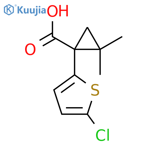 1-(5-Chlorothiophen-2-yl)-2,2-dimethylcyclopropane-1-carboxylic acid structure