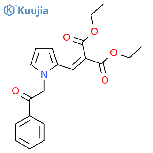 2-(1-(beta-Oxophenethyl)-1H-pyrrole-2-ylmethylene)malonic acid diethyl ester structure