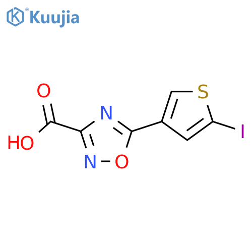 5-(5-Iodothiophen-3-yl)-1,2,4-oxadiazole-3-carboxylic acid structure