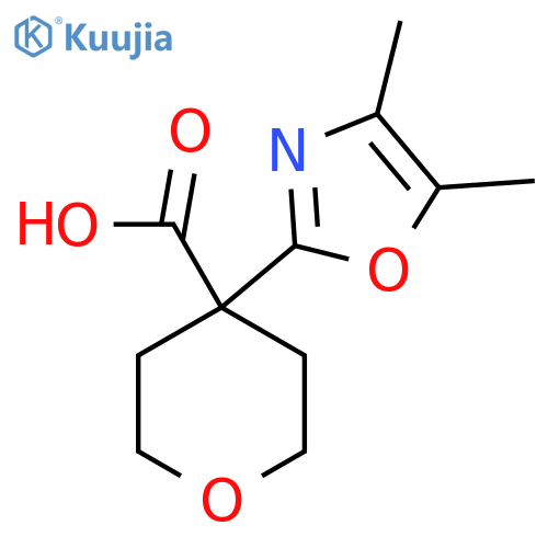 4-(dimethyl-1,3-oxazol-2-yl)oxane-4-carboxylic acid structure