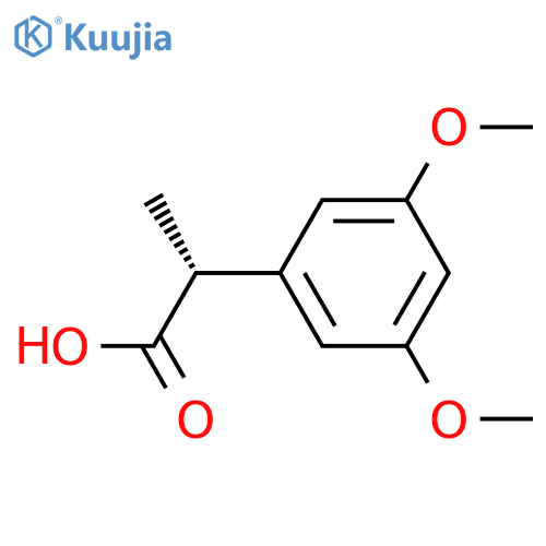 (2R)-2-(3,5-dimethoxyphenyl)propanoic acid structure
