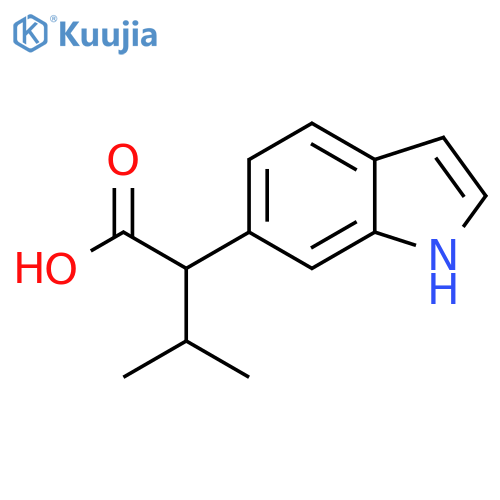 2-(1H-indol-6-yl)-3-methylbutanoic acid structure