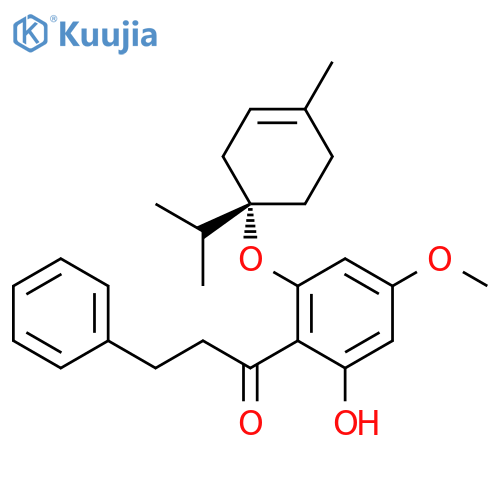 1-Propanone,1-[2-hydroxy-4-methoxy-6-[[(1S)-4-methyl-1-(1-methylethyl)-3-cyclohexen-1-yl]oxy]phenyl]-3-phenyl- structure