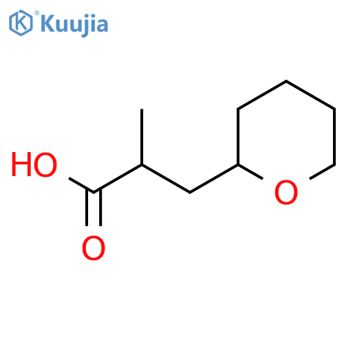 2-methyl-3-(oxan-2-yl)propanoic acid structure