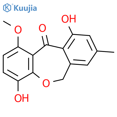 1,10-Dihydroxy-8-methyldibenz[b,e]oxepin-11(6H)-one; 4-Hydroxy, 1-Me ether structure