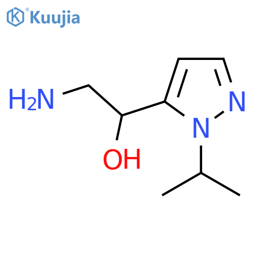 2-amino-1-1-(propan-2-yl)-1H-pyrazol-5-ylethan-1-ol structure