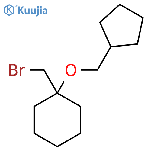 1-(bromomethyl)-1-(cyclopentylmethoxy)cyclohexane structure