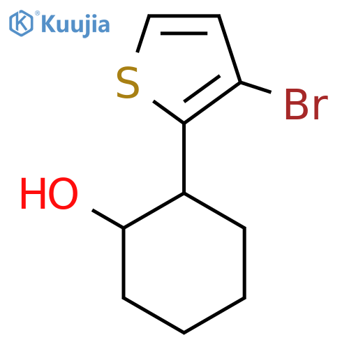 2-(3-bromothiophen-2-yl)cyclohexan-1-ol structure