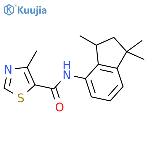 5-Thiazolecarboxamide,N-(2,3-dihydro-1,1,3-trimethyl-1H-inden-4-yl)-4-methyl- structure