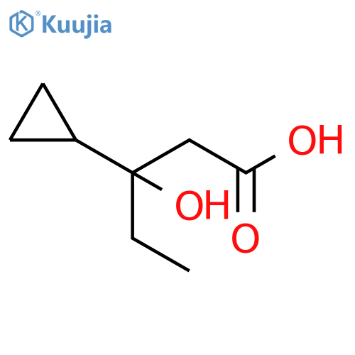 3-cyclopropyl-3-hydroxypentanoic acid structure
