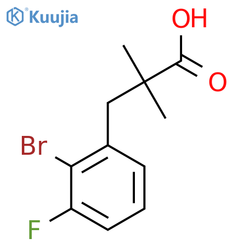 3-(2-Bromo-3-fluorophenyl)-2,2-dimethylpropanoic acid structure
