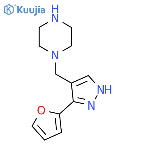 1-((3-(furan-2-yl)-1H-pyrazol-4-yl)methyl)piperazine structure