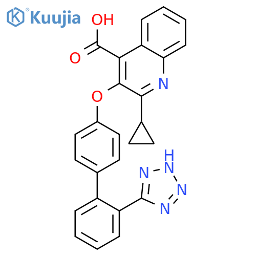 4-Quinolinecarboxylicacid, 2-cyclopropyl-3-[[2'-(2H-tetrazol-5-yl)[1,1'-biphenyl]-4-yl]oxy]- structure