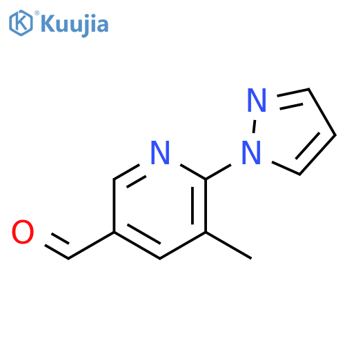 5-methyl-6-(1H-pyrazol-1-yl)pyridine-3-carbaldehyde structure