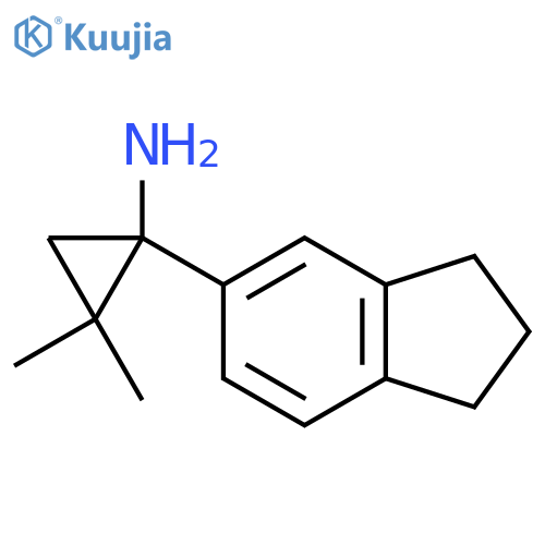 1-(2,3-dihydro-1H-inden-5-yl)-2,2-dimethylcyclopropan-1-amine structure