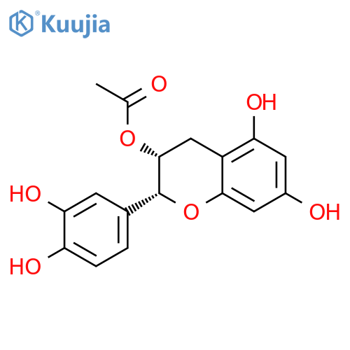 2H-1-Benzopyran-3,5,7-triol, 2-(3,4-dihydroxyphenyl)-3,4-dihydro-,3-acetate, (2R,3R)- structure