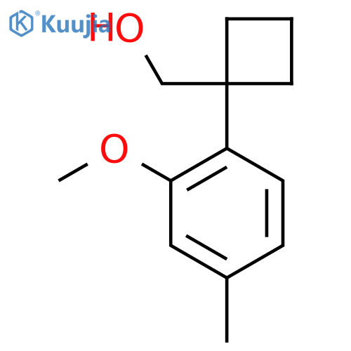 1-(2-methoxy-4-methylphenyl)cyclobutylmethanol structure